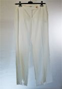 1 x Agnona White Trousers - Size: 16 - Material: 100% Ramie. Lining 52% Viscose, 48% Cotton - From a