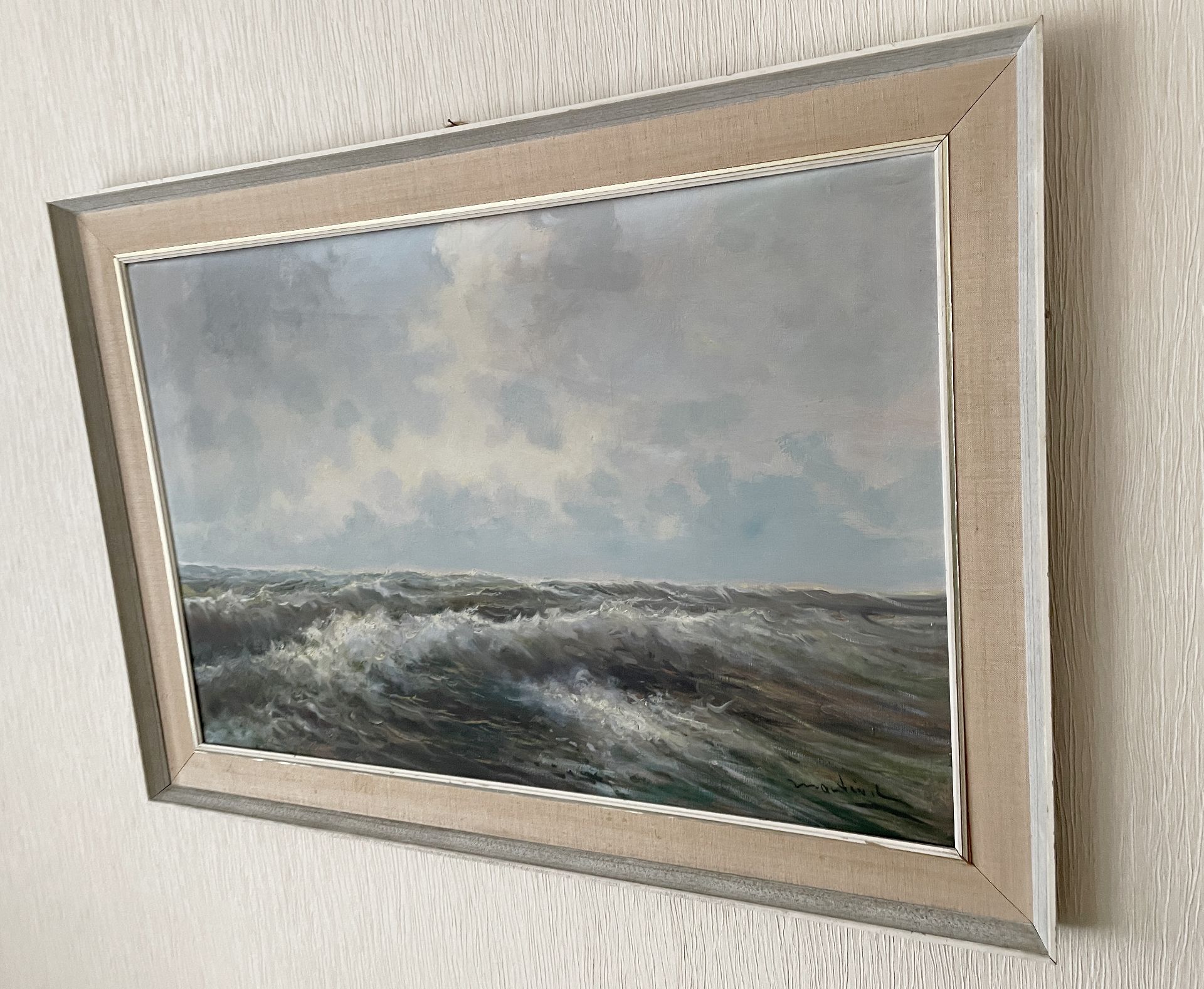 1 x Original Framed Painting Of The Sea - Dimensions: 106 x 76cm - From An Exclusive Property In - Image 4 of 5