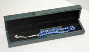 1 x BALDI 'Home Jewels' Italian Hand-crafted Artisan MISBAHA Prayer Beads In Blue Lapis Gemstone And