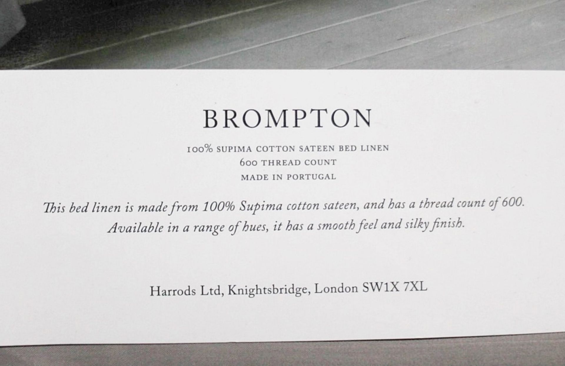 1 x HARRODS OF LONDON Brompton Super King Flat Sheet In A Fawn Grey (270cm x 300cm) - Original Price - Image 5 of 6