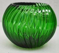 1 x BALDI 'Home Jewels' Italian Hand-crafted Artisan Crystal Bowl In Green - Dimensions: Height 10cm