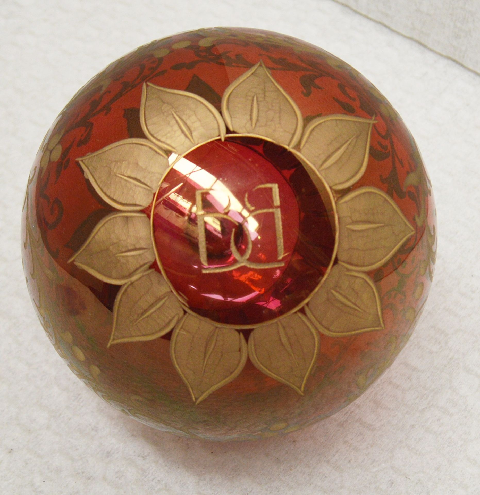 1 x BALDI 'Home Jewels' Italian Hand-crafted Artisan Glass Christmas Tree Decoration In Red With - Image 4 of 4