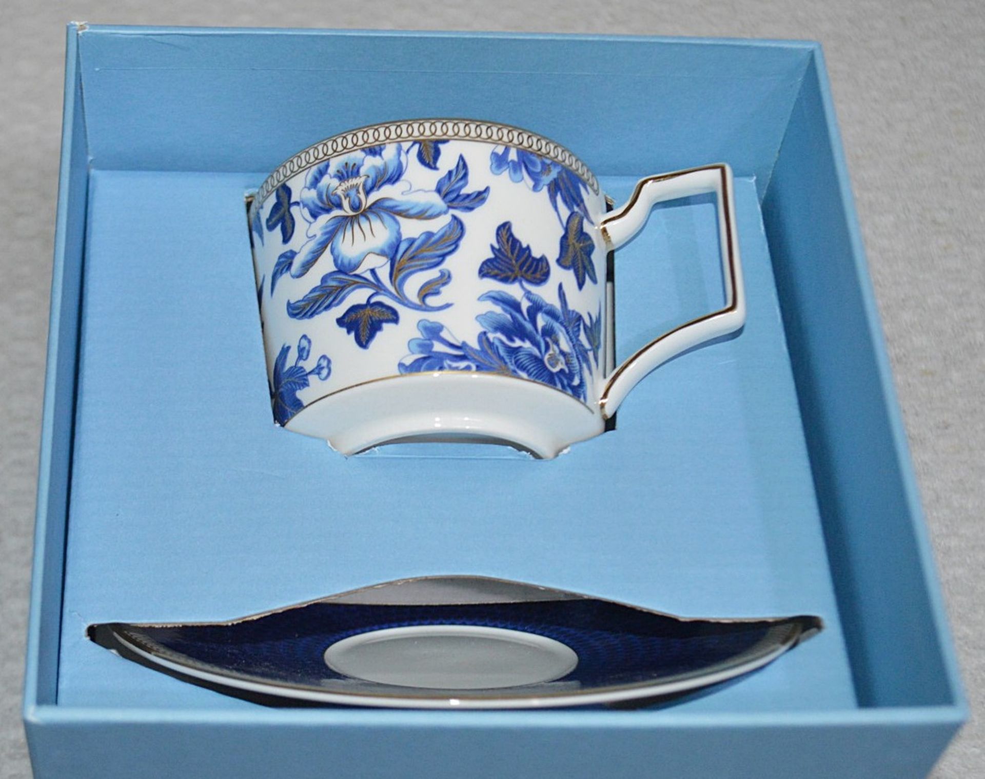 1 x WEDGWOOD 'Hibiscus' Bone China Teacup and Saucer - Original RRP £75.00 - Unused Boxed Stock - - Image 3 of 10