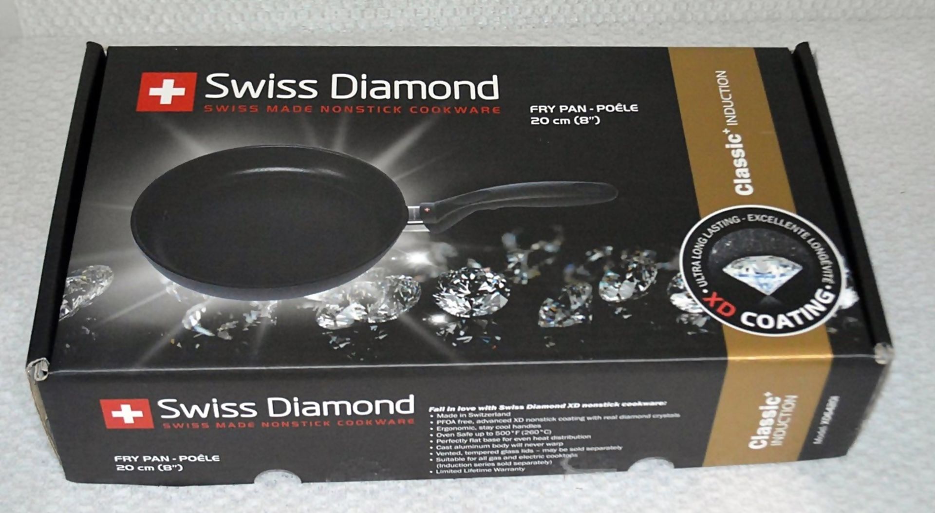1 x Swiss Diamond XD6420I Frying Pan Die-Cast Aluminium 20cm - Original RRP £129.95 - Unused Bixed