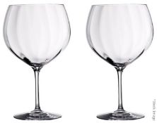 Set Of 2 x WATERFORD CRYSTAL 'Elegance' Gin Balloon Glasses (Set of 2) - Height: 20cm - Unused Boxed