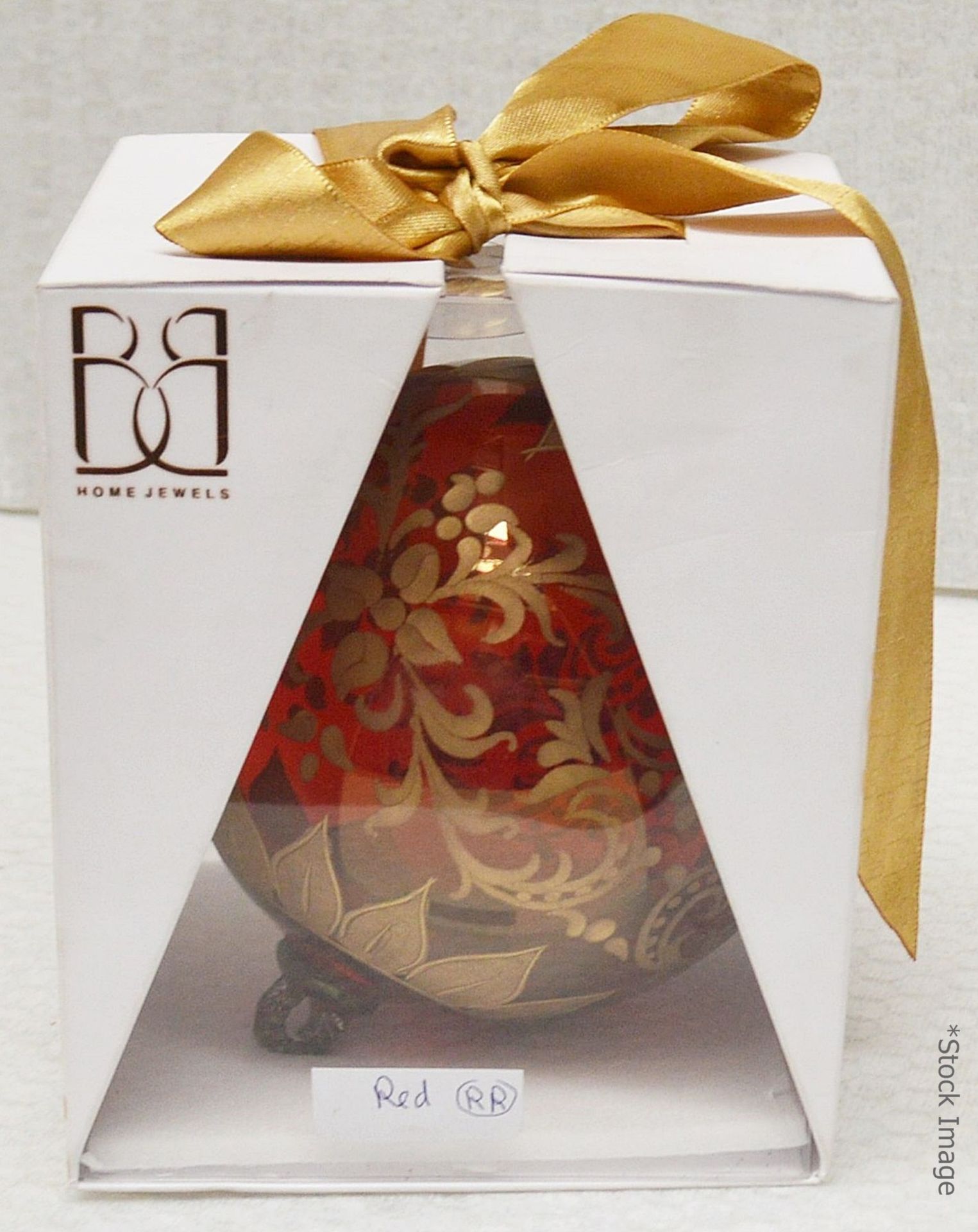 1 x BALDI 'Home Jewels' Italian Hand-crafted Artisan Glass Christmas Tree Decoration In Red With