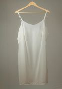 1 x Boutique Le Duc White Slip Dress Knee Length - From a High End Clothing Boutique