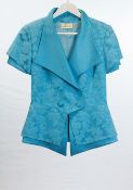 1 x Boutique Le Duc Blue Skirt Suit - Size: 12 - Material: 100% Cotton - From a High End Clothing