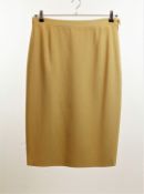1 x Belvest Mustard Skirt - Size: 18 - Material: 75% Wool 25% Cotton. Lining 100% Rayon - From a