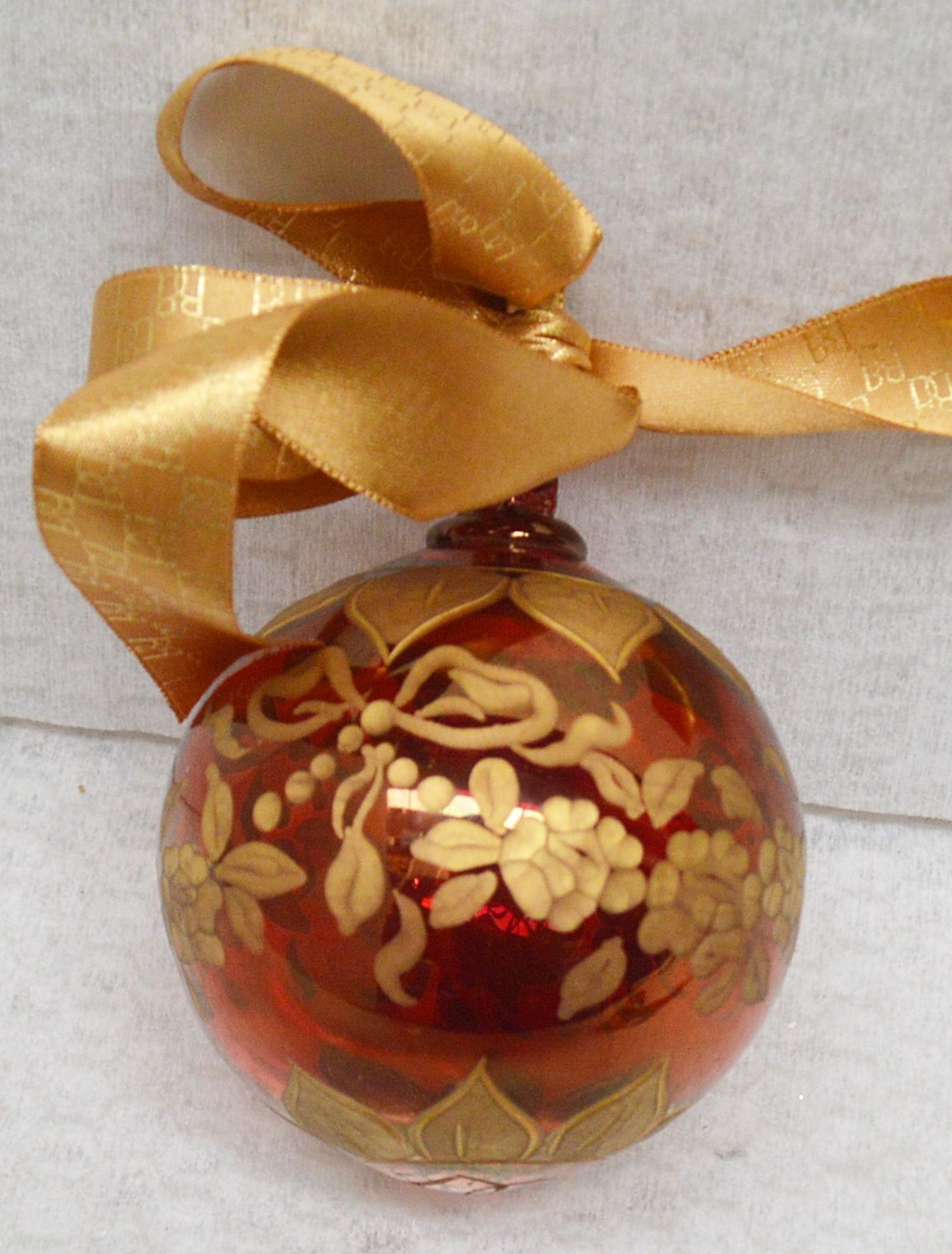 1 x BALDI 'Home Jewels' Italian Hand-crafted Artisan Glass Christmas Tree Decoration In Red With - Image 2 of 4