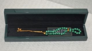 1 x BALDI 'Home Jewels' Italian Hand-crafted Artisan MISBAHA Prayer Beads In Green Malachite And