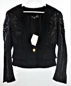 1 x Balmain Black Jacket - Size: 14 - Material: Body 48% Cotton, 27% Acrylic, 19% Nylon, 6% Viscose.
