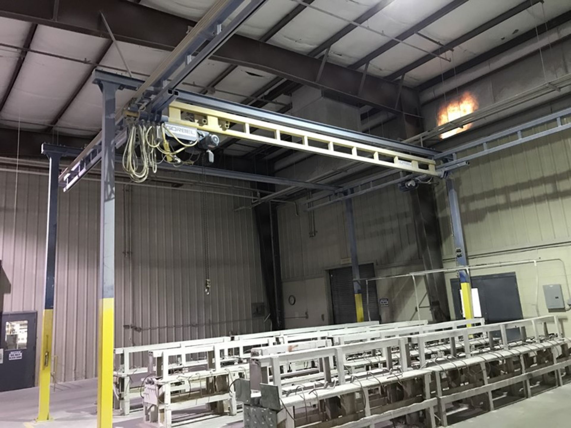 2000 Lb Gorbel Hoists with Bridge and Overhead Rail - Image 2 of 17