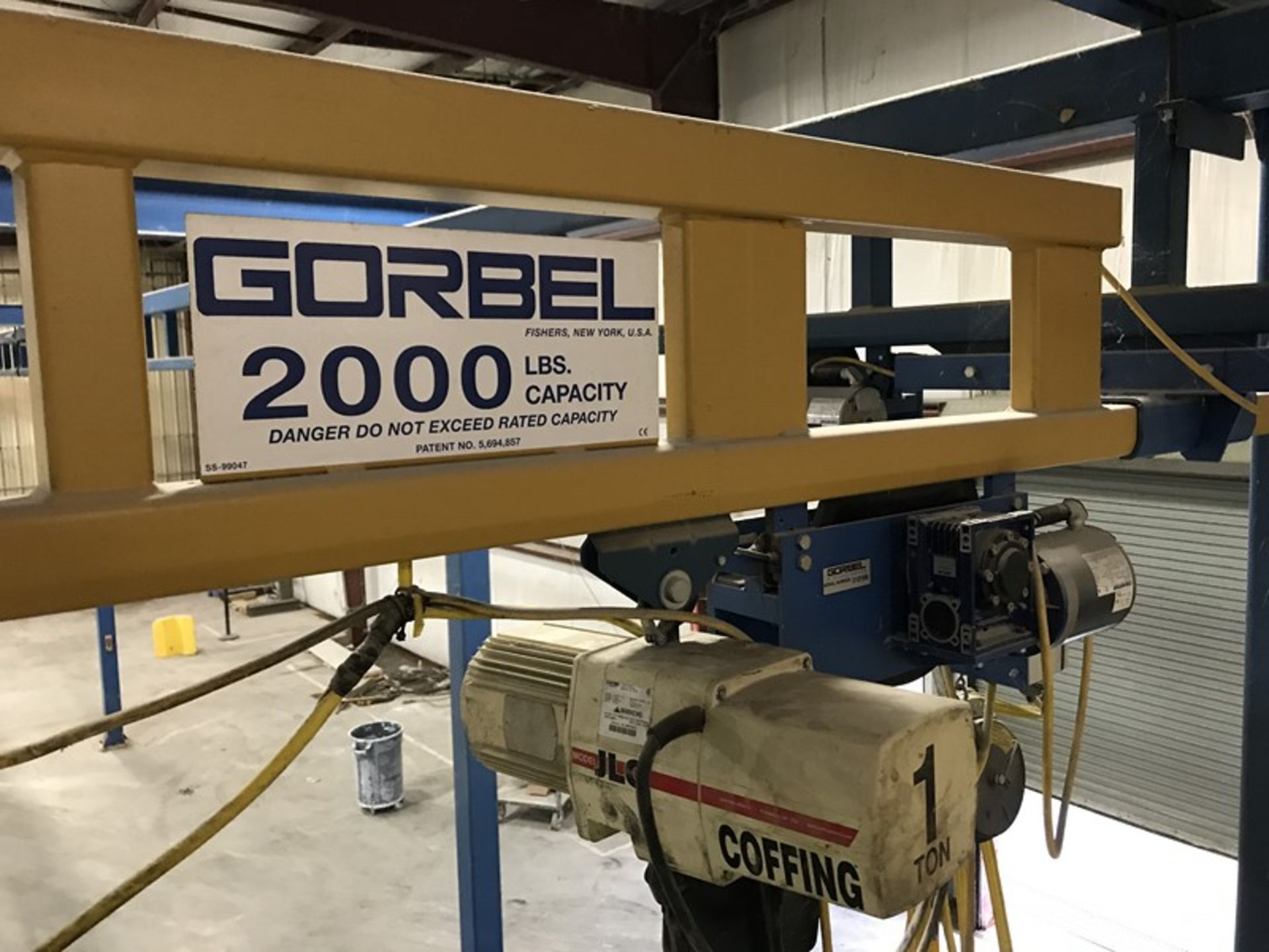 2000 Lb Gorbel Hoists with Bridge and Overhead Rail