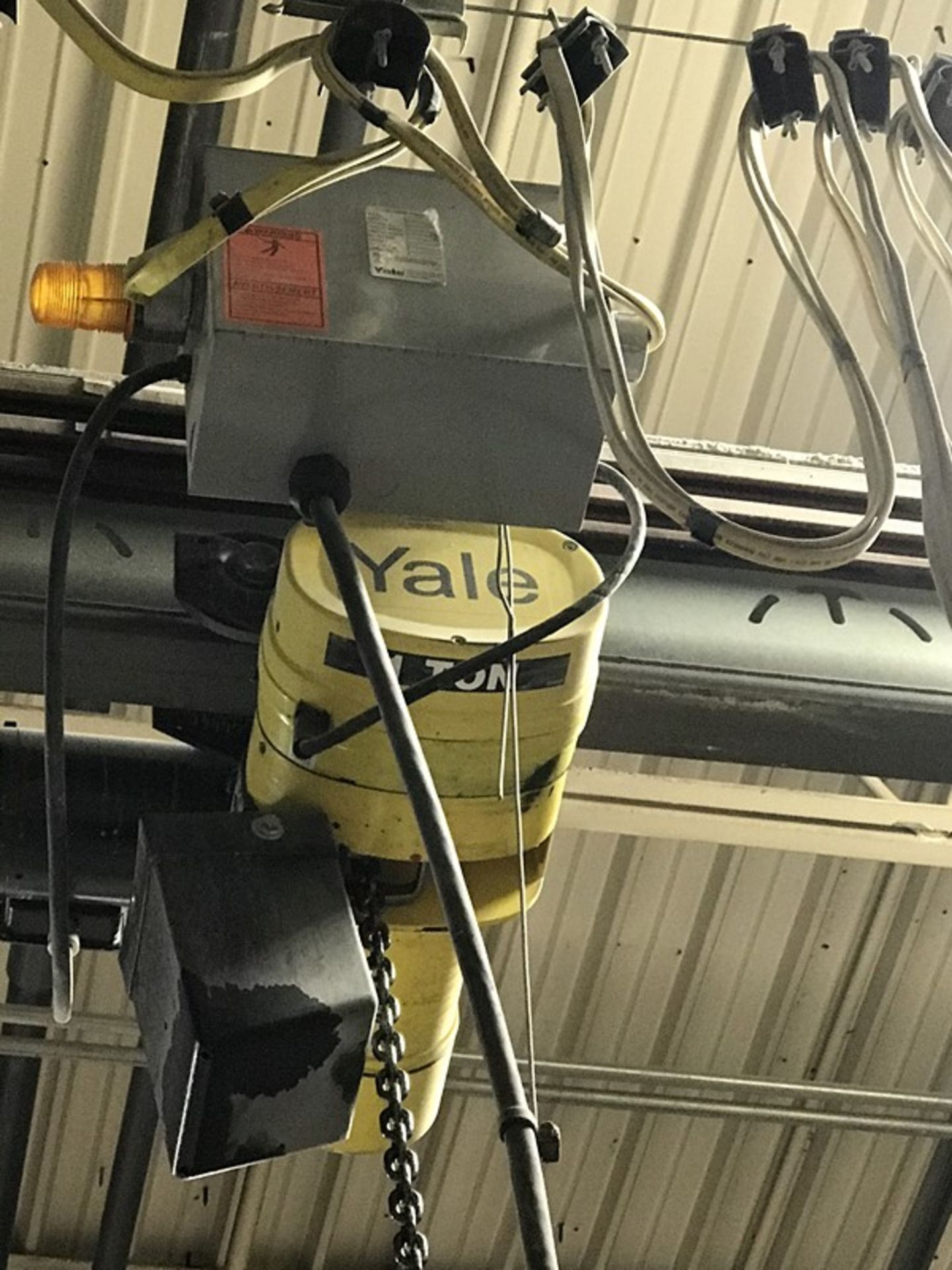 2 Pcs. 1000 Lb Yale Hoists with 1 ton overhead bridge and rails - Image 3 of 10