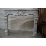 Fireplace in white marble H113X144x40 19th