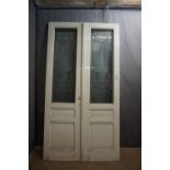 Double door with fire glass H265X144