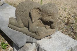Sculpture of elephant in stone H30x60x50