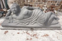 Sculpture in stone, Bouddha H74x212x74