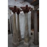 4 columns in granite with capital in wood H225x60x60