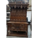 Neo-gothic, exceptional buffet furniture with gothic ornaments 19th H305x170x63