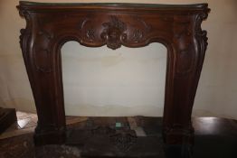 Fireplace in wood 19th H121x148x44