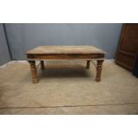 Coffee table in wood and wrought iron H40x90x60