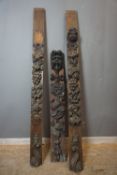 Lot of decorative elements in wood H125 / 105