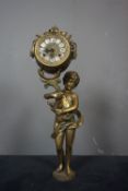 Sculpture in bronze with watch 19th H53