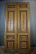 Double door with decorative painting in wood H280X135