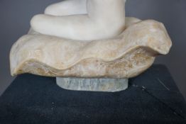 Sculpture in marble, signed