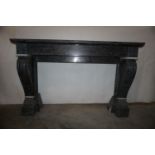 Fireplace in gray marble 19th H107x166x35