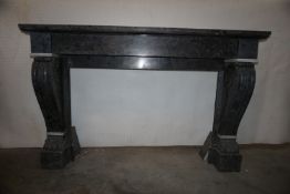 Fireplace in gray marble 19th H107x166x35