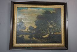 Painting oil on canvas, landscape, signed H61x74