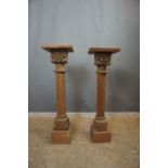 Couple of pedestals in wood H90