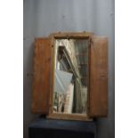 Mirror with doors in wood H102X53