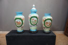 Series of decorative vases with hunting decor H45