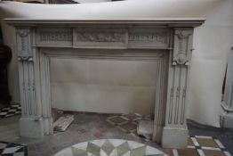 Fireplace in white marble H110x160x37