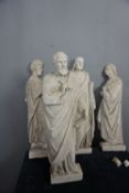 Serie os sculptures of apostles in plaster 19th H63