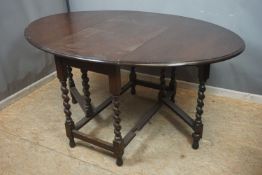 Table, gate legg, in wood 19th H75X105X150