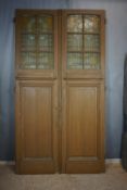 Double door in wood 19th H275x150