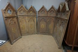 Paneling, neo-gothic in wood 19th H188x465