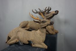 Couple of deers in wood H45x70