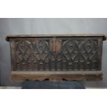 Neo-gothic, suitcase in oak 19th H58x117x43