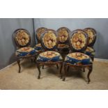 Beautiful lot of wooden chairs with upholstery H95