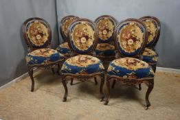 Beautiful lot of wooden chairs with upholstery H95