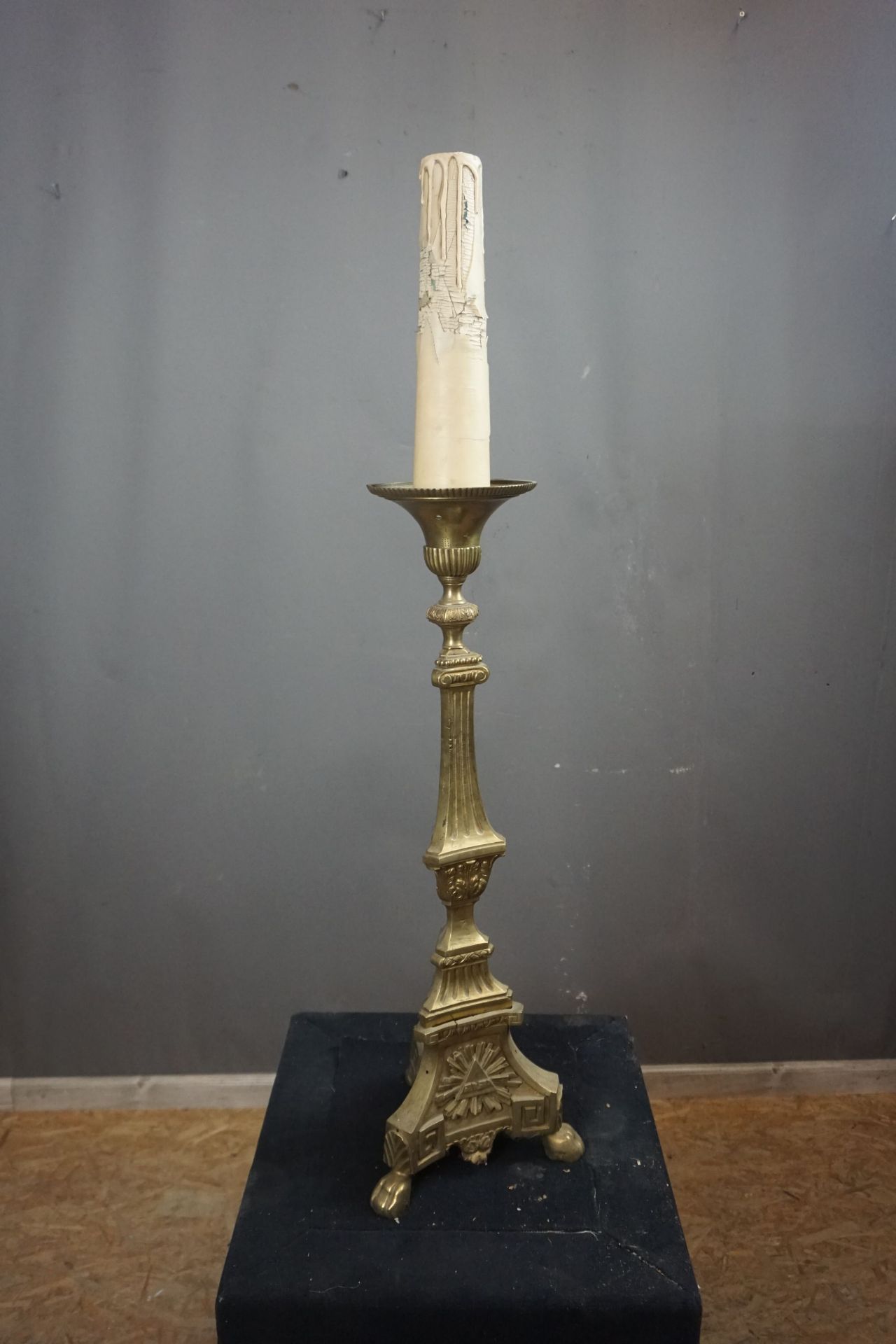Candlestick in copper 19th H70