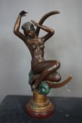 Erotic image in bronze H70