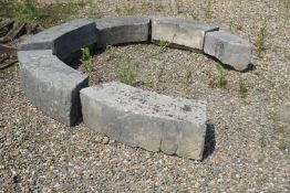 Series curved stones in white stone