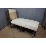 Unusual sitting bed in wood 19th H110x75x155
